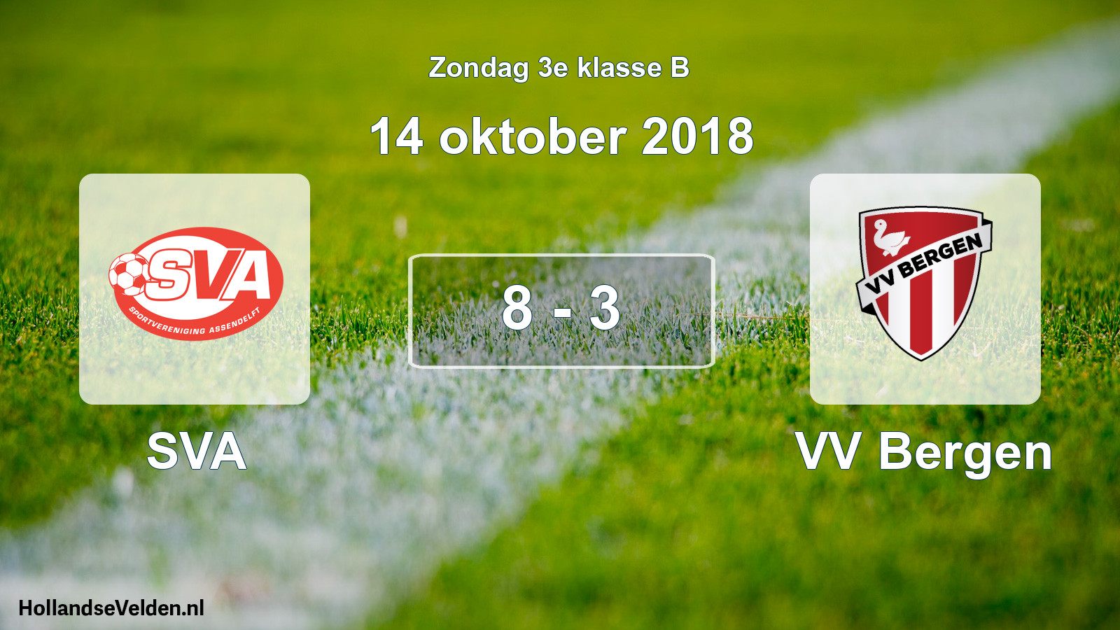 Total number of matches played: SVA - VV Bergen 8 - 3 (14 October 2018)