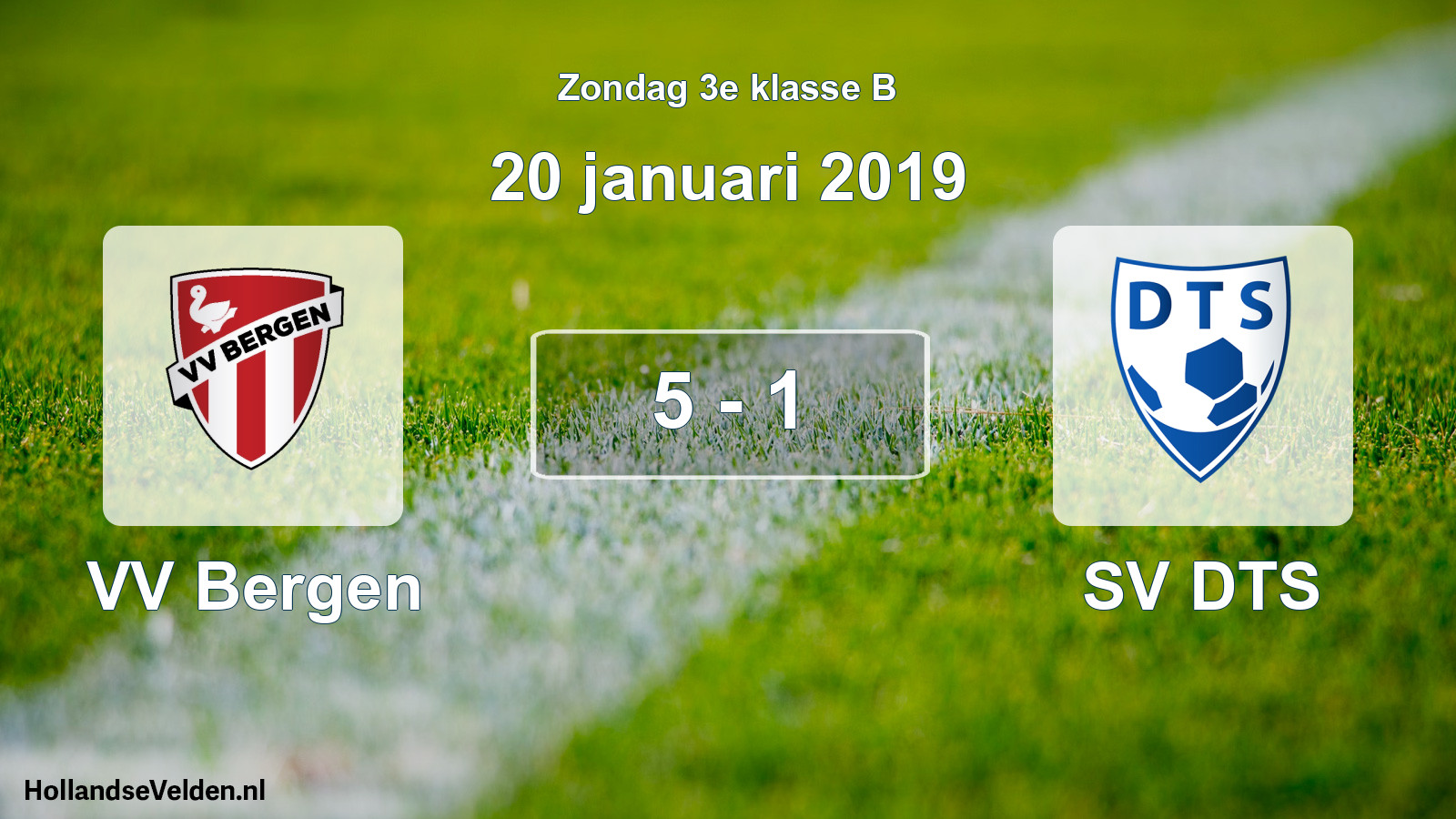 Total number of matches played: VV Bergen - SV DTS 5 - 1 (20 January 2019)