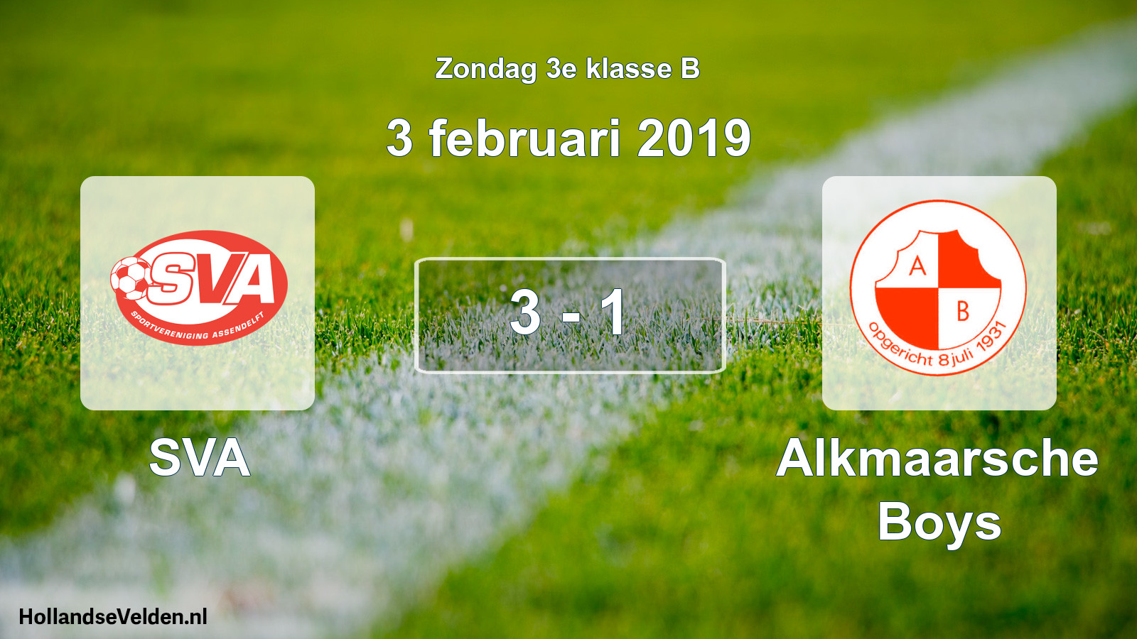Total number of matches played: SVA - Alkmaarsche Boys 3 - 1 (3 February 2019)