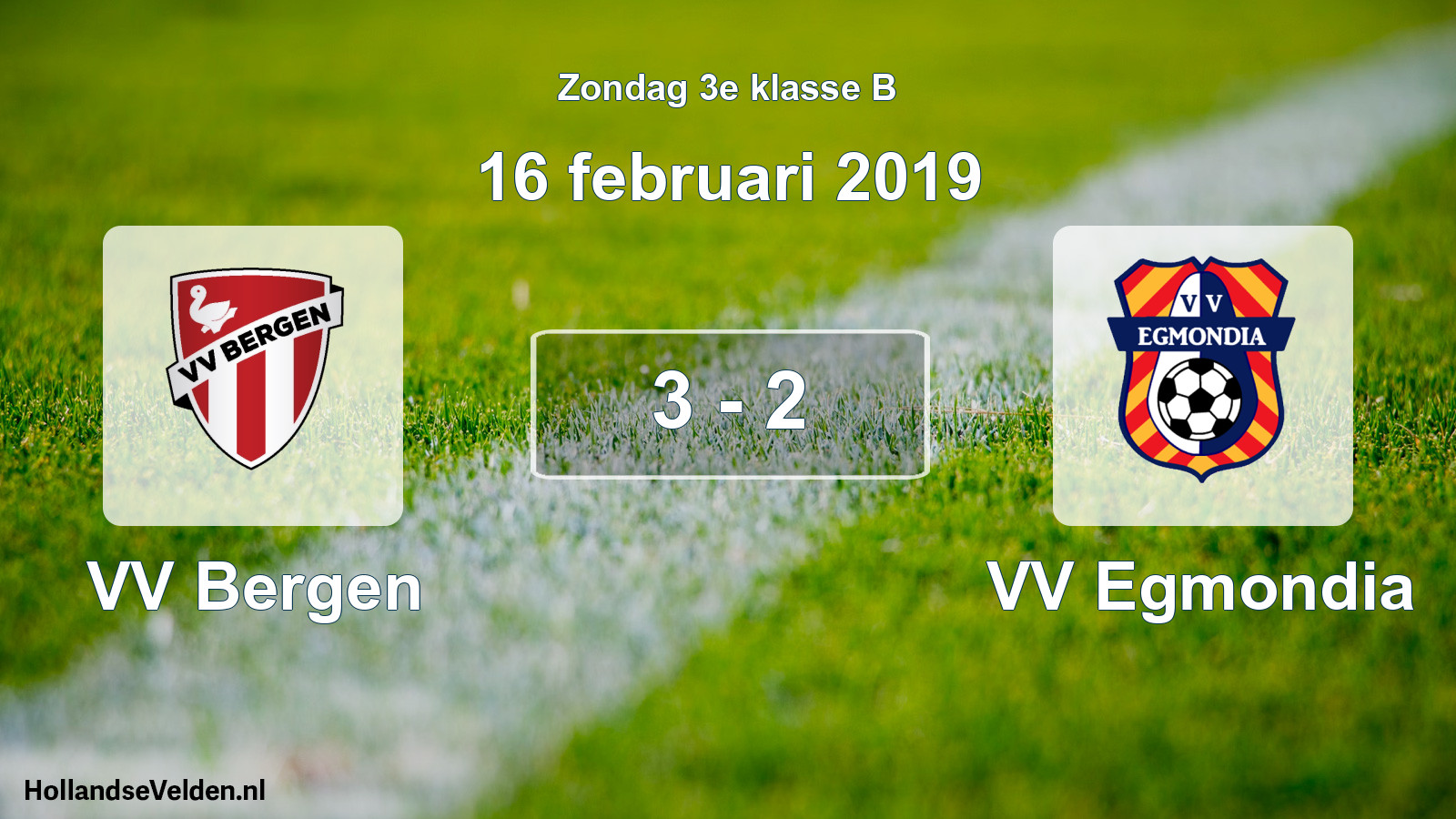 Total number of matches played: VV Bergen - VV Egmondia 3 - 2 (16 February 2019)