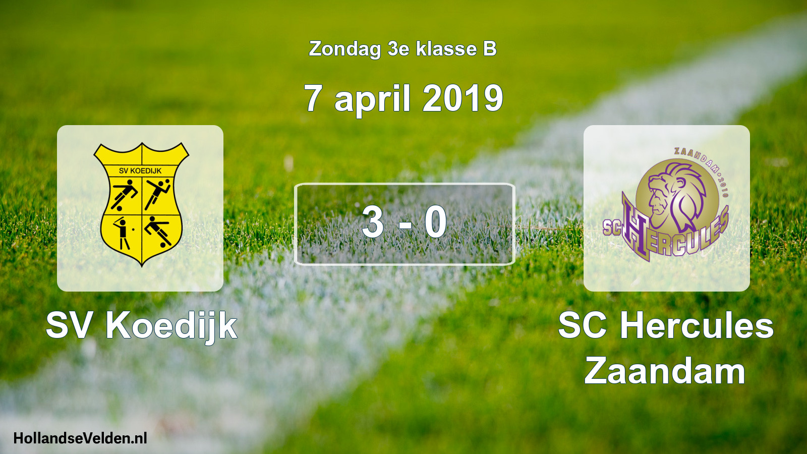 Total number of matches played: SV Koedijk - SC Hercules Zaandam 3 - 0 (7 April 2019)