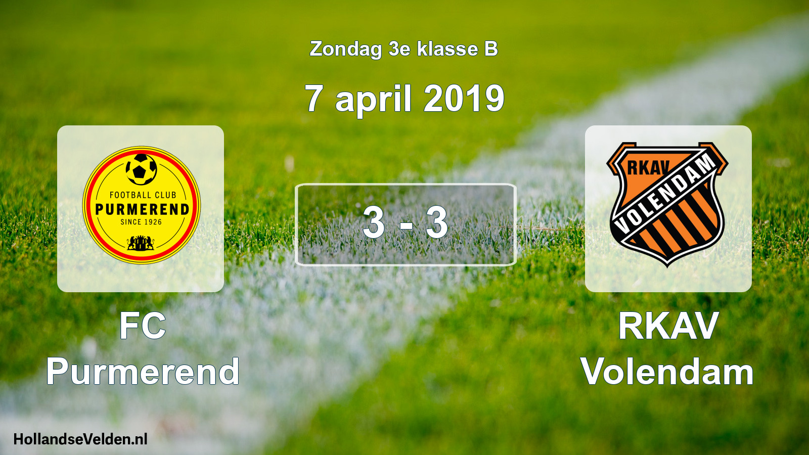 Total number of matches played: FC Purmerend - RKAV Volendam 3 - 3 (7 April 2019)