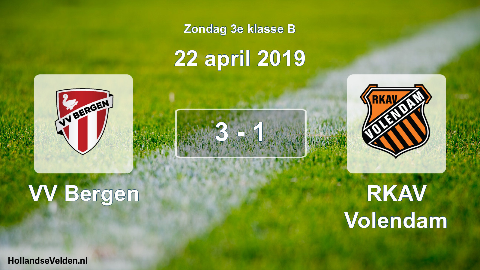 Total number of matches played: VV Bergen - RKAV Volendam 3 - 1 (22 April 2019)