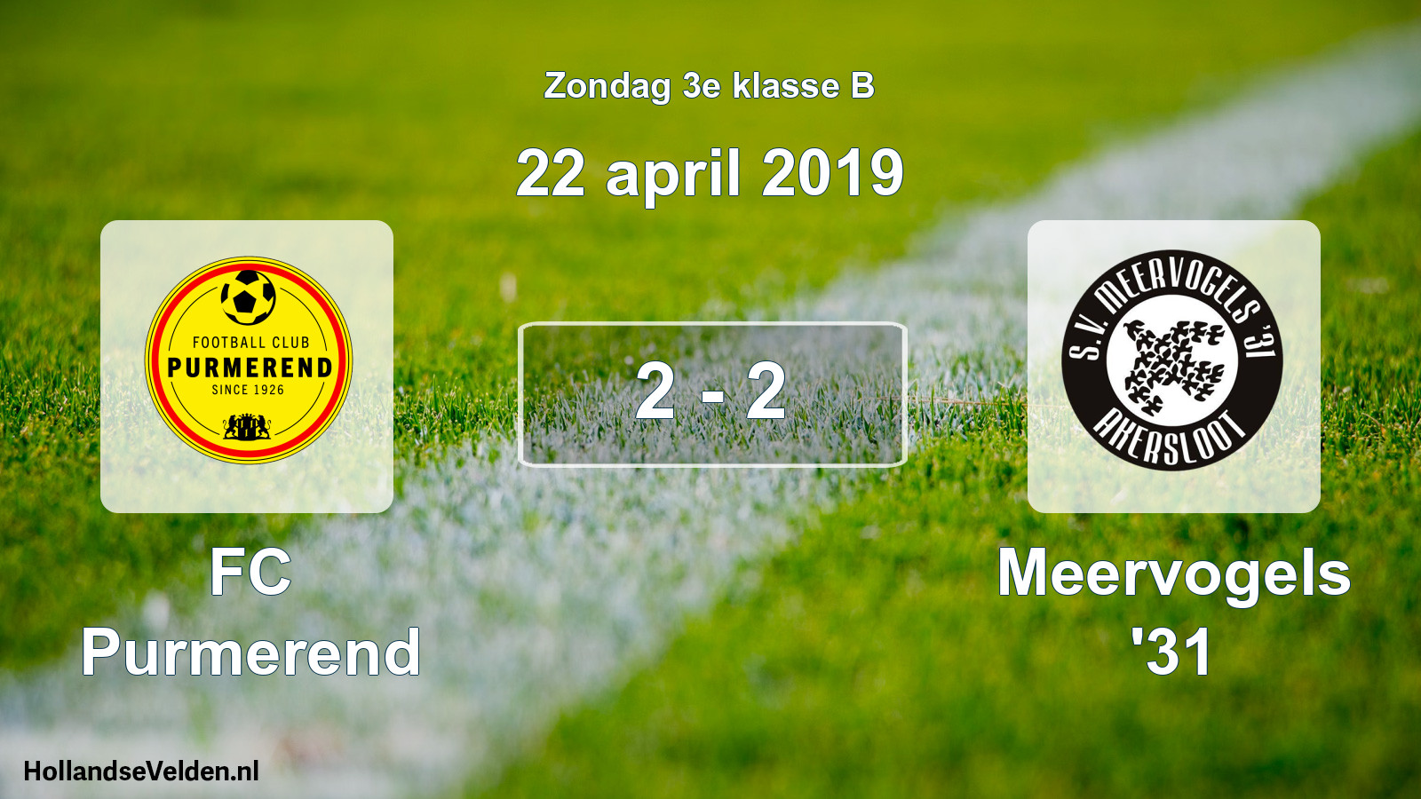 Total number of matches played: FC Purmerend - Meervogels '31 2 - 2 (22 April 2019)