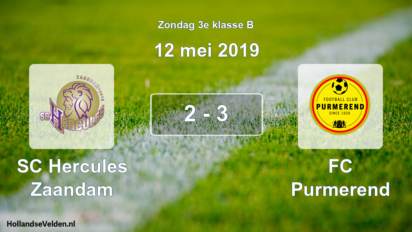 Total number of matches played: SC Hercules Zaandam - FC Purmerend 2 - 3 (12 May 2019)