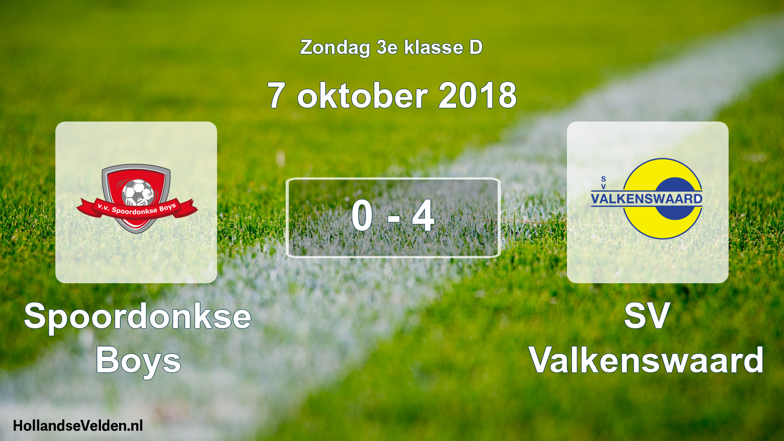 Total number of matches played: Spoordonkse Boys - SV Valkenswaard 0 - 4 (7 October 2018)