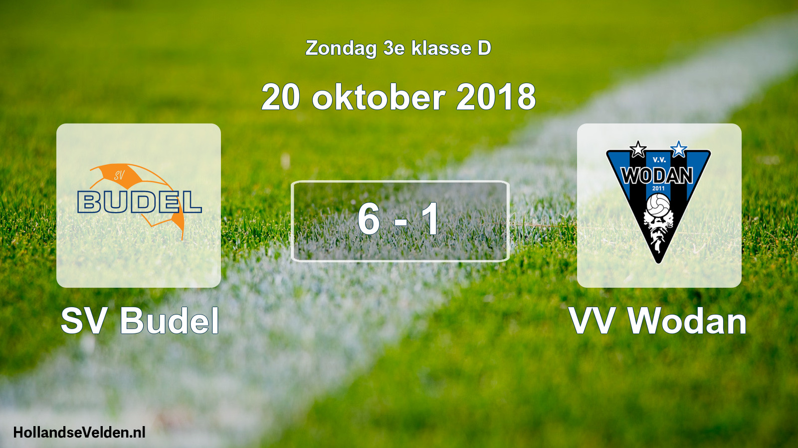 Total number of matches played: SV Budel - VV Wodan 6 - 1 (20 October 2018)