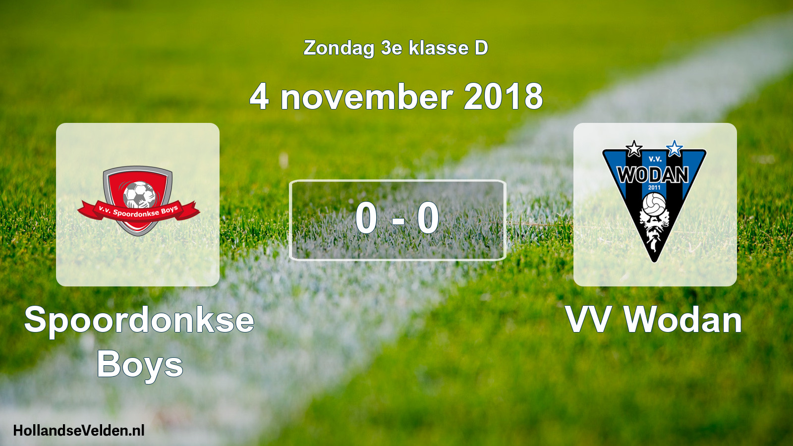 Total number of matches played: Spoordonkse Boys - VV Wodan 0 - 0 (4 November 2018)