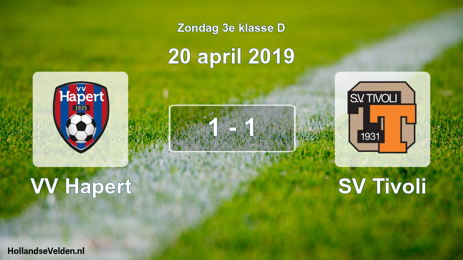 Total number of matches played: VV Hapert - SV Tivoli 1 - 1 (20 April 2019)