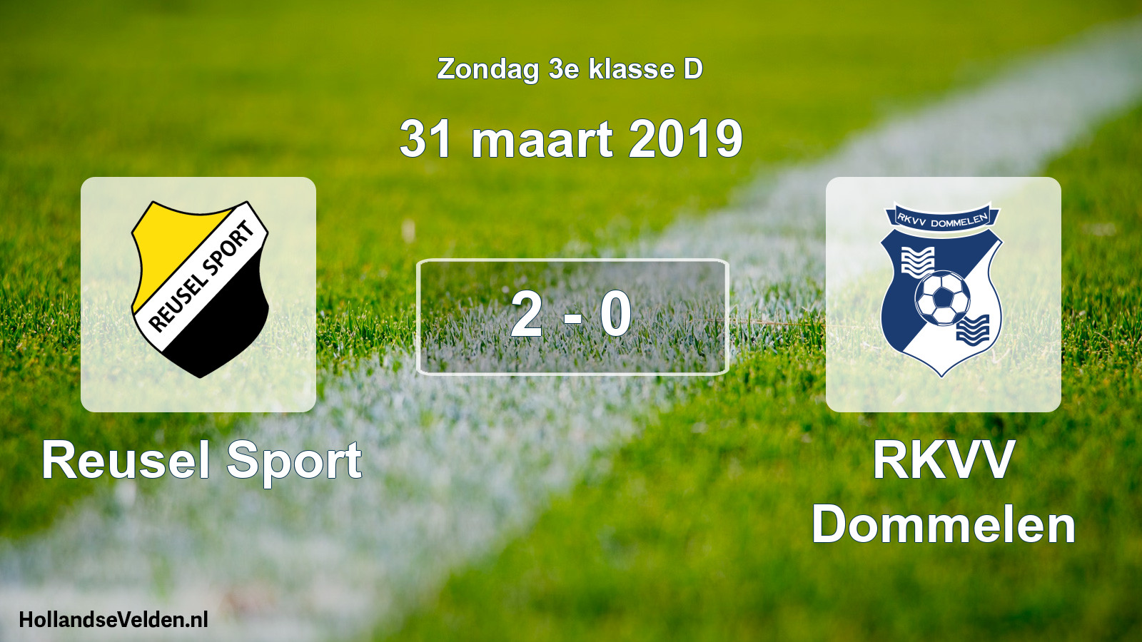 Total number of matches played: Reusel Sport - RKVV Dommelen 2 - 0 (31 March 2019)