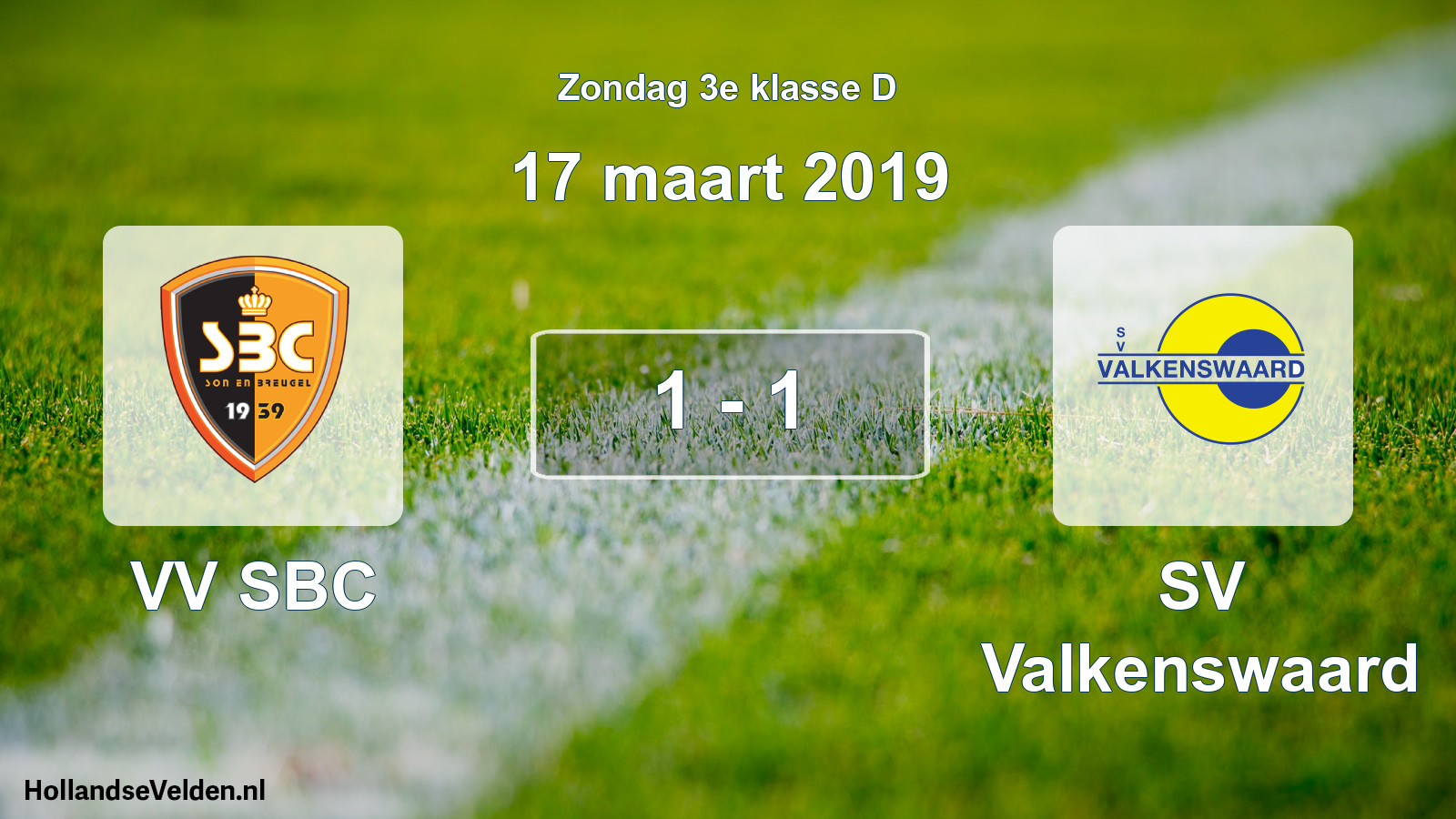 Total number of matches played: VV SBC - SV Valkenswaard 1 - 1 (17 March 2019)