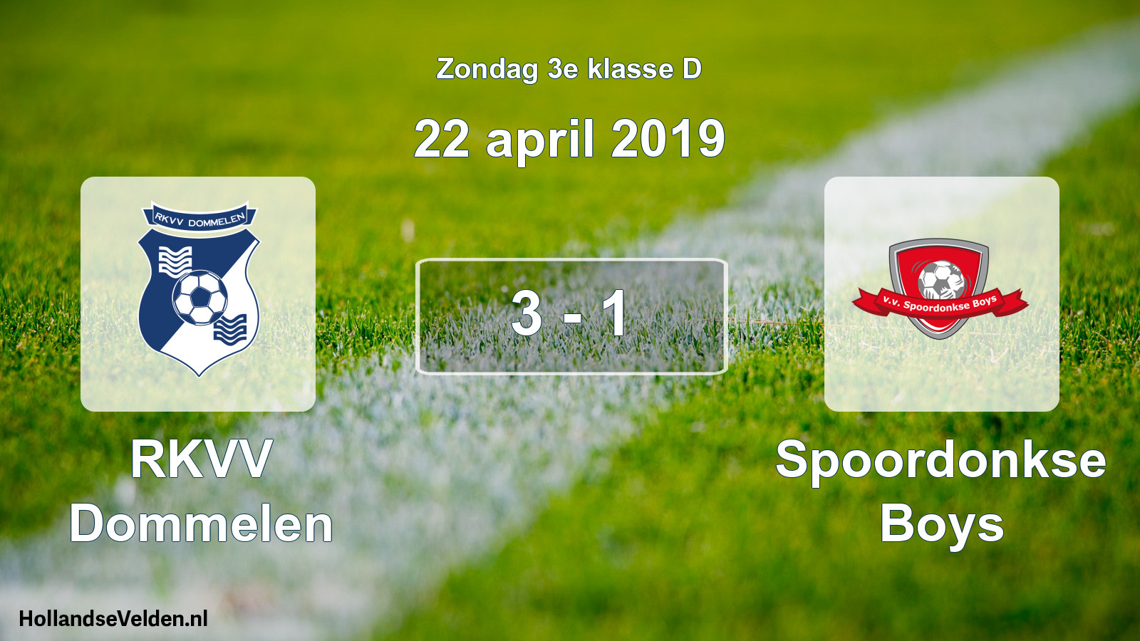 Total number of matches played: RKVV Dommelen - Spoordonkse Boys 3 - 1 (22 April 2019)