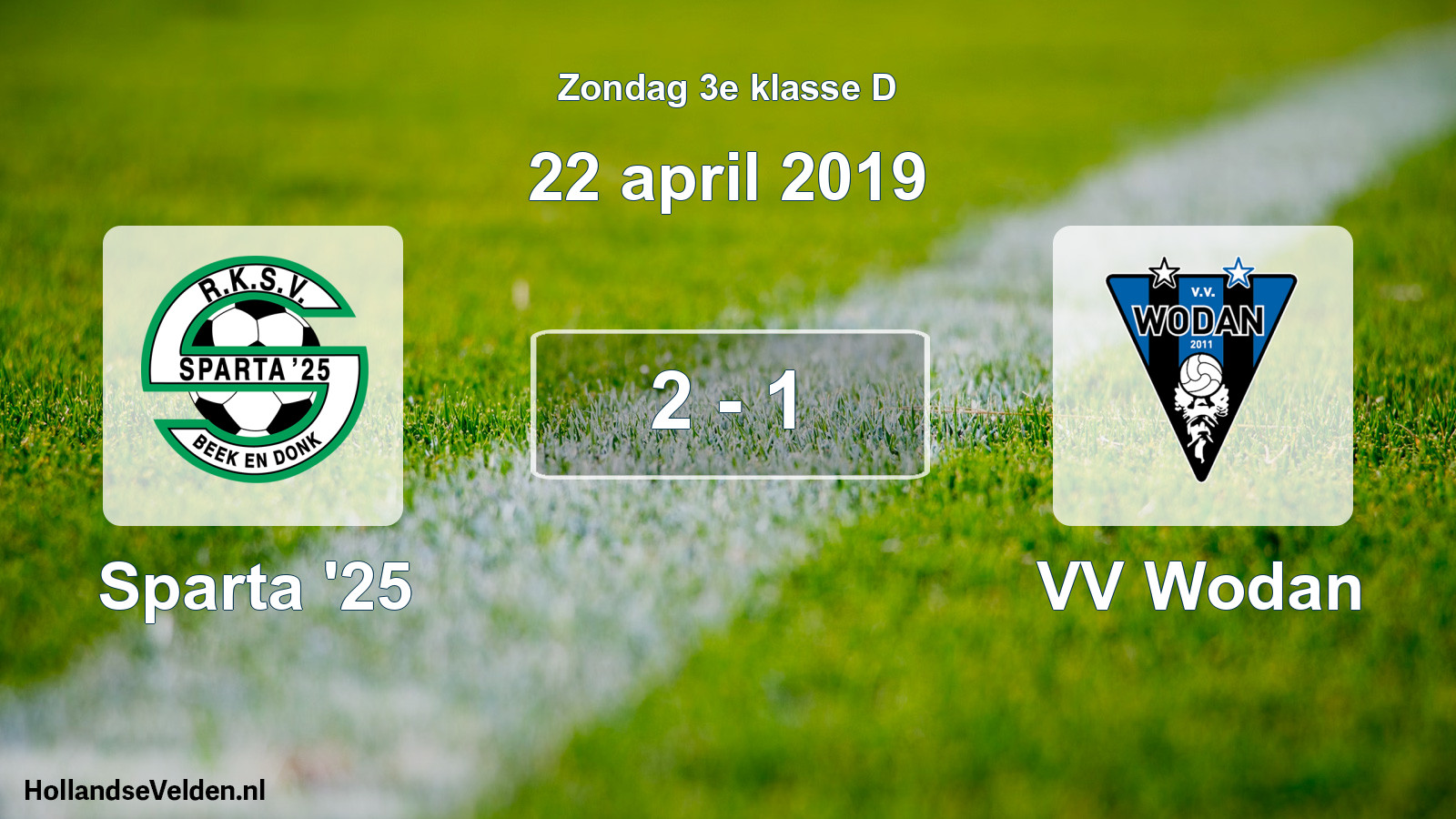 Total number of matches played: Sparta '25 - VV Wodan 2 - 1 (22 April 2019)