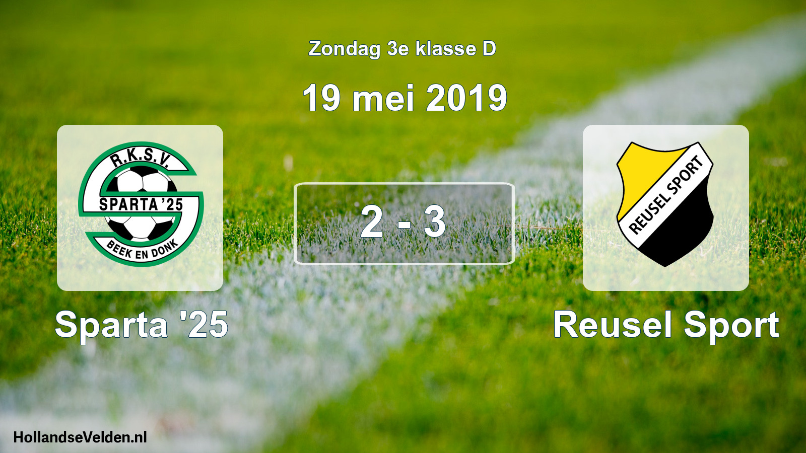 Total number of matches played: Sparta '25 - Reusel Sport 2 - 3 (19 May 2019)