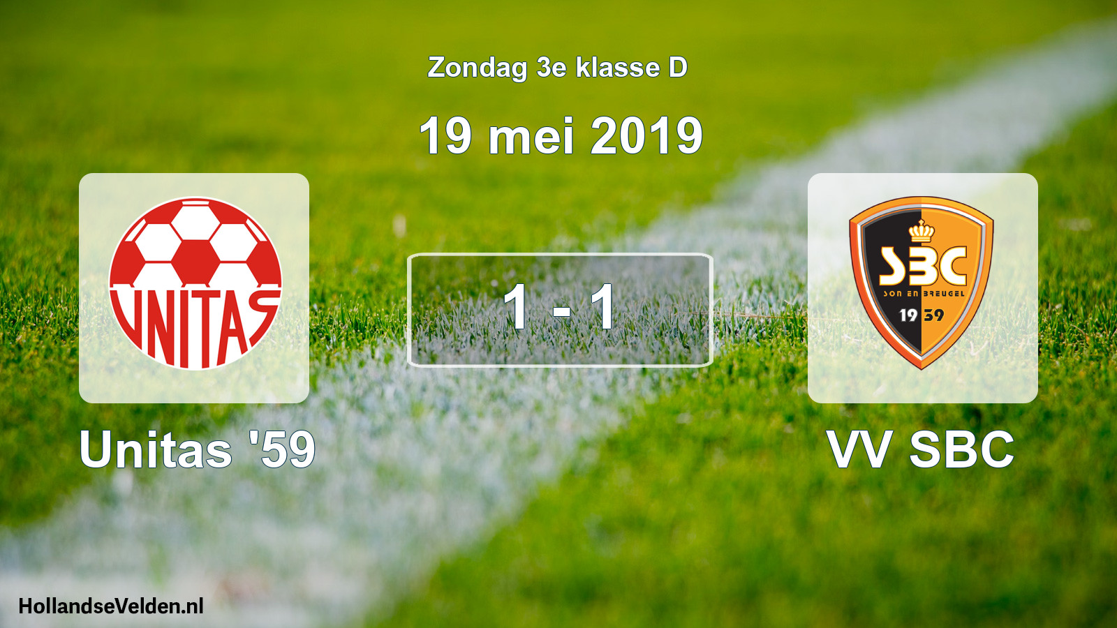 Total number of matches played: Unitas '59 - VV SBC 1 - 1 (19 May 2019)
