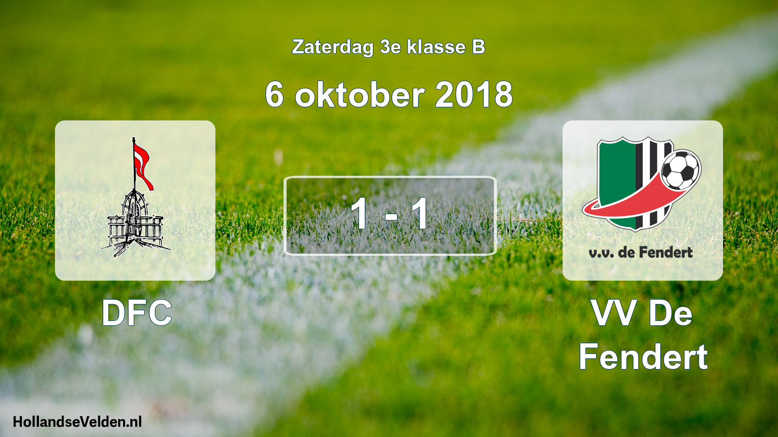 Total number of matches played: DFC - VV De Fendert 1 - 1 (6 October 2018)