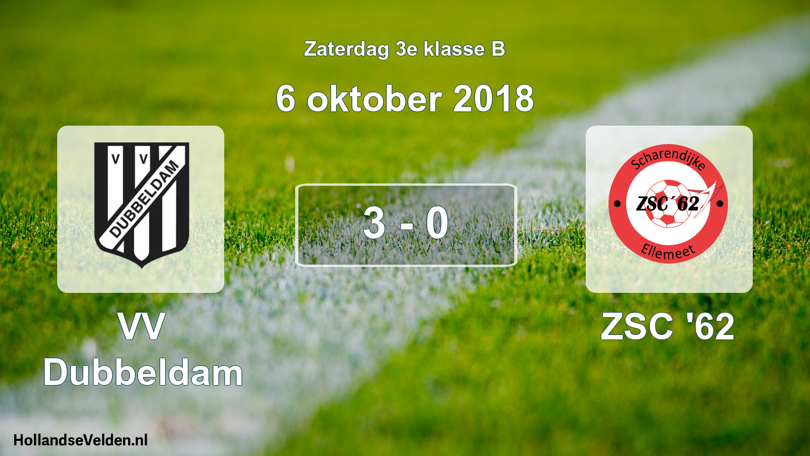 Total number of matches played: VV Dubbeldam - ZSC '62 3 - 0 (6 October 2018)