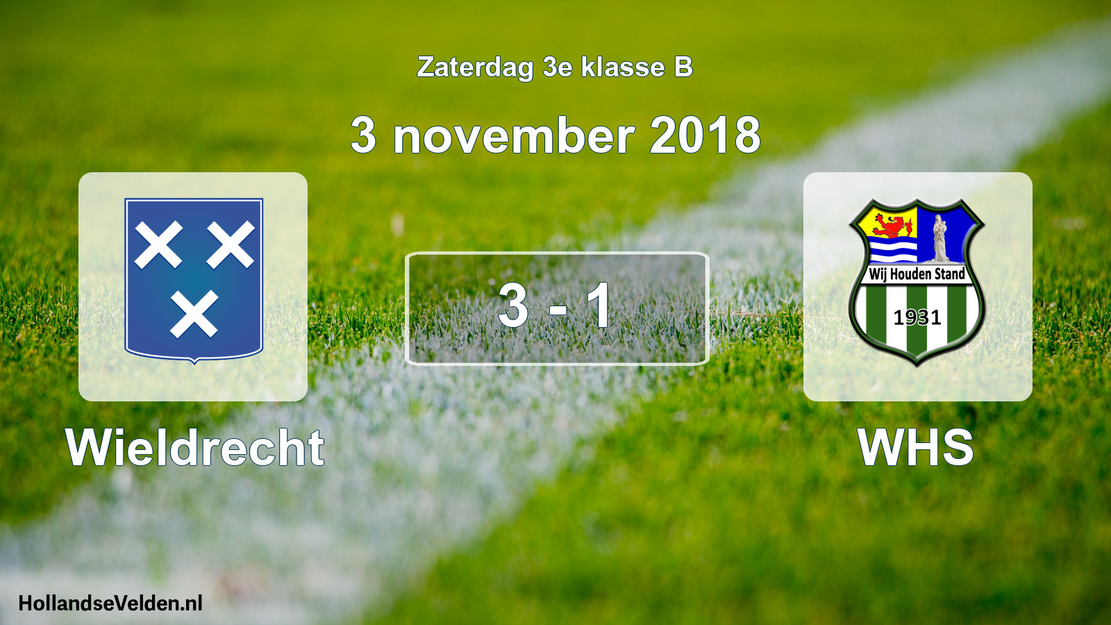 Total number of matches played: Wieldrecht - WHS 3 - 1 (3 November 2018)
