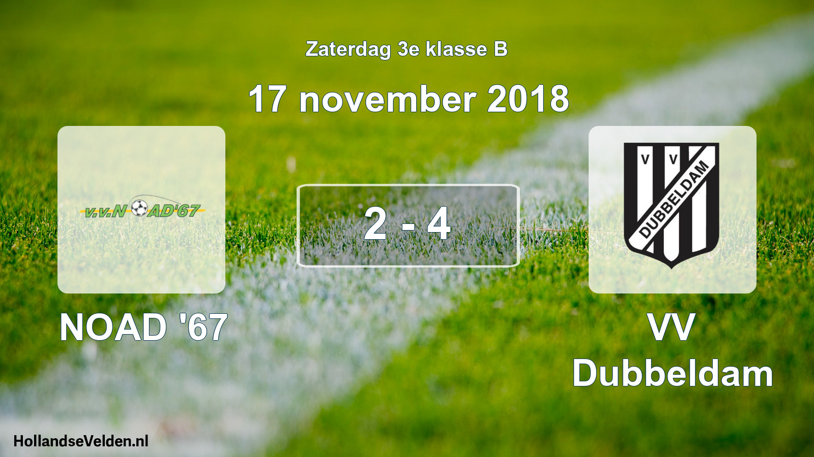 Total number of matches played: NOAD '67 - VV Dubbeldam 2 - 4 (17 November 2018)