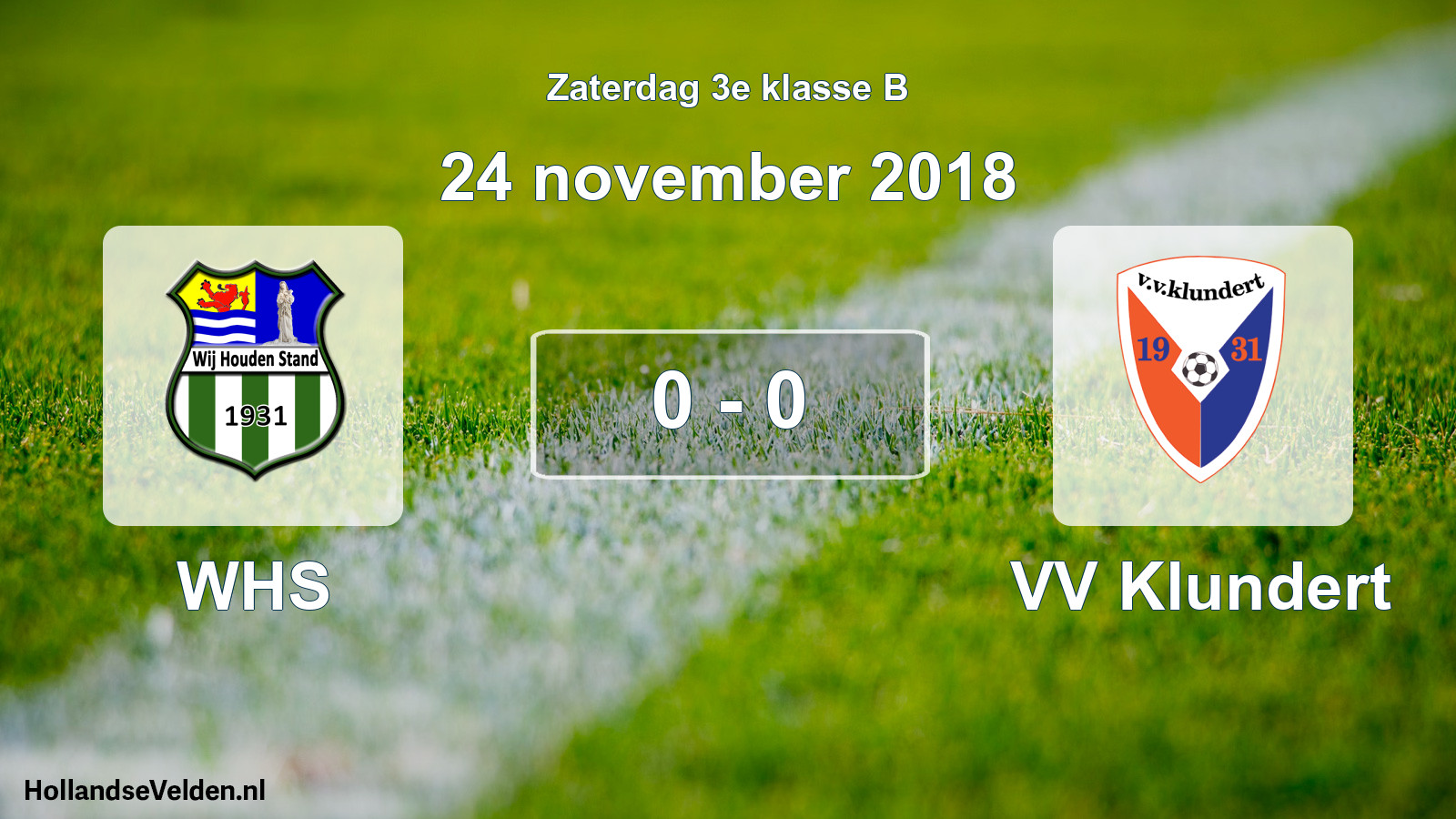 Total number of matches played: WHS - VV Klundert 0 - 0 (24 November 2018)