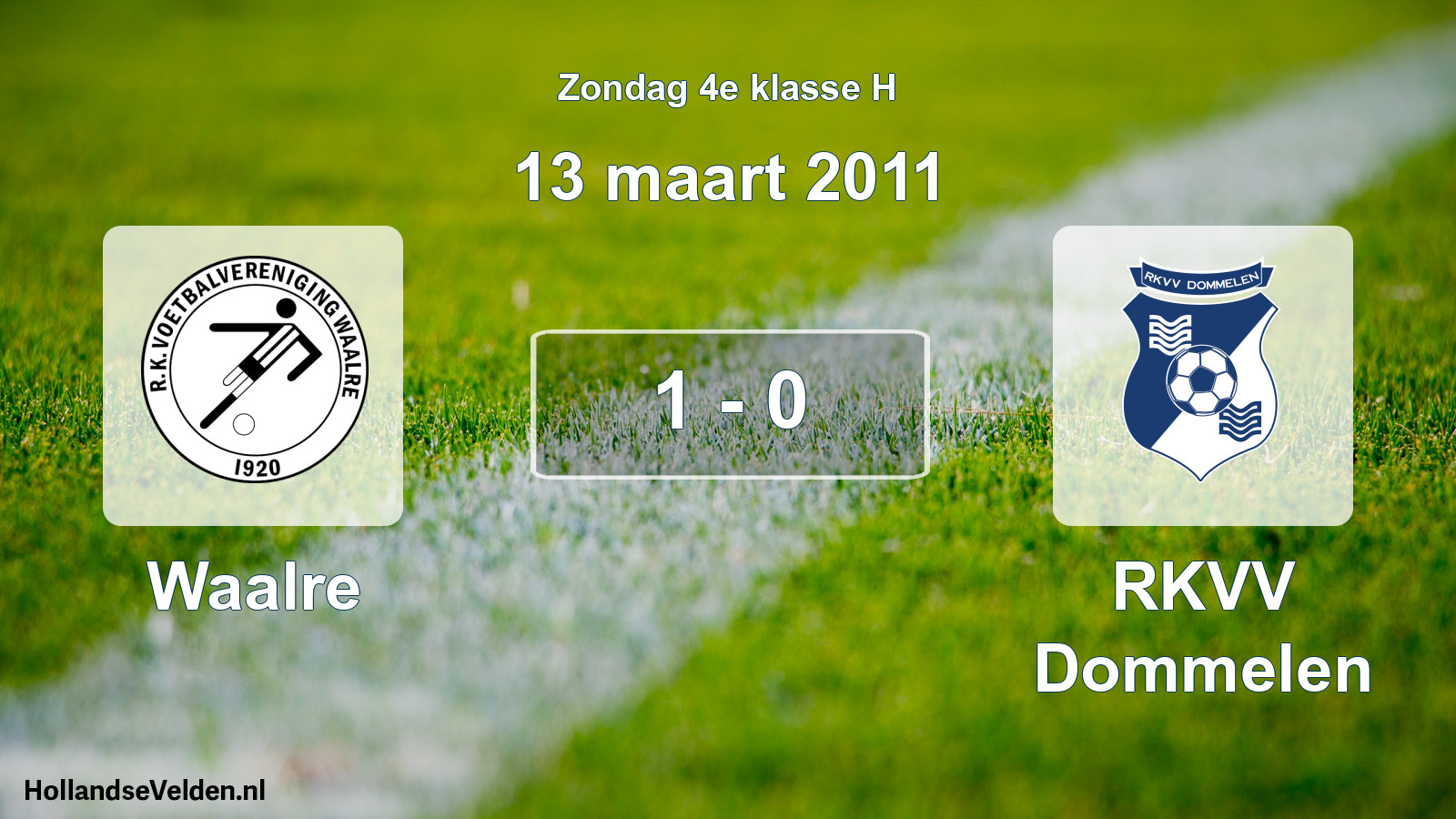 Total number of matches played: Waalre - RKVV Dommelen 1 - 0 (13 March 2011)