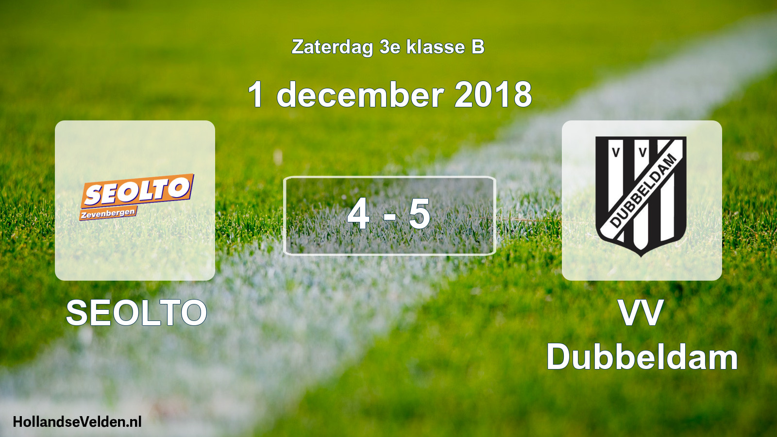 Total number of matches played: SEOLTO - VV Dubbeldam 4 - 5 (1 December 2018)