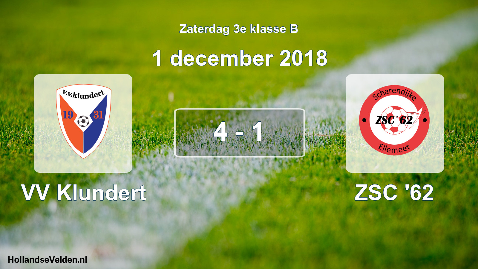 Total number of matches played: VV Klundert - ZSC '62 4 - 1 (1 December 2018)