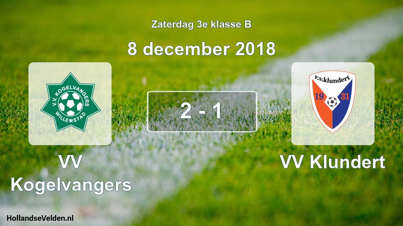 Total number of matches played: VV Kogelvangers - VV Klundert 2 - 1 (8 December 2018)