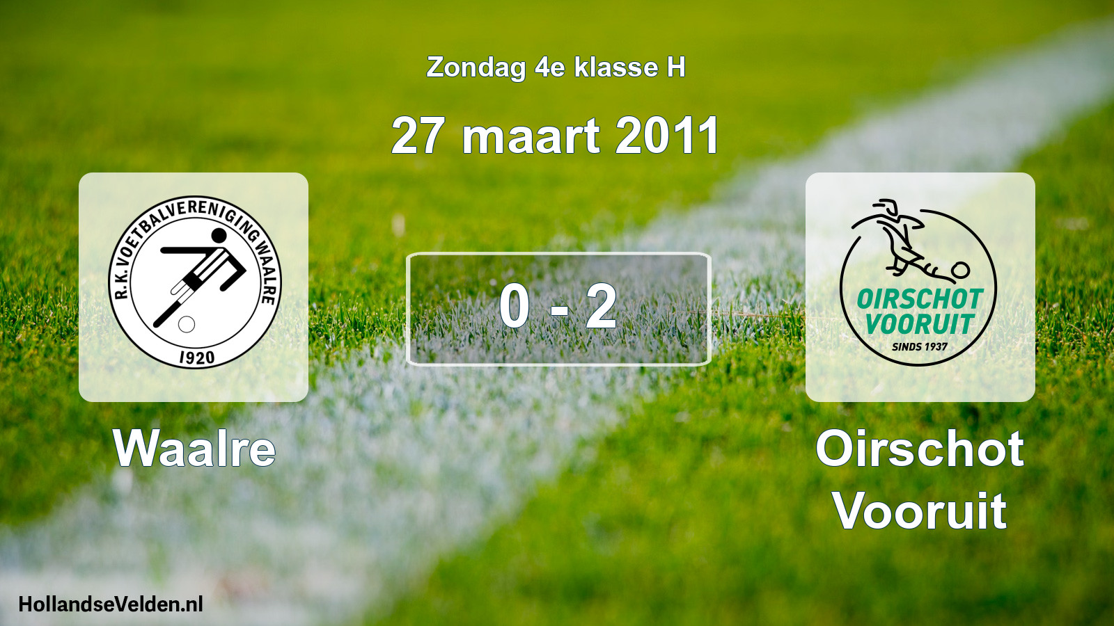 Total number of matches played: Waalre - Oirschot Vooruit 0 - 2 (27 March 2011)