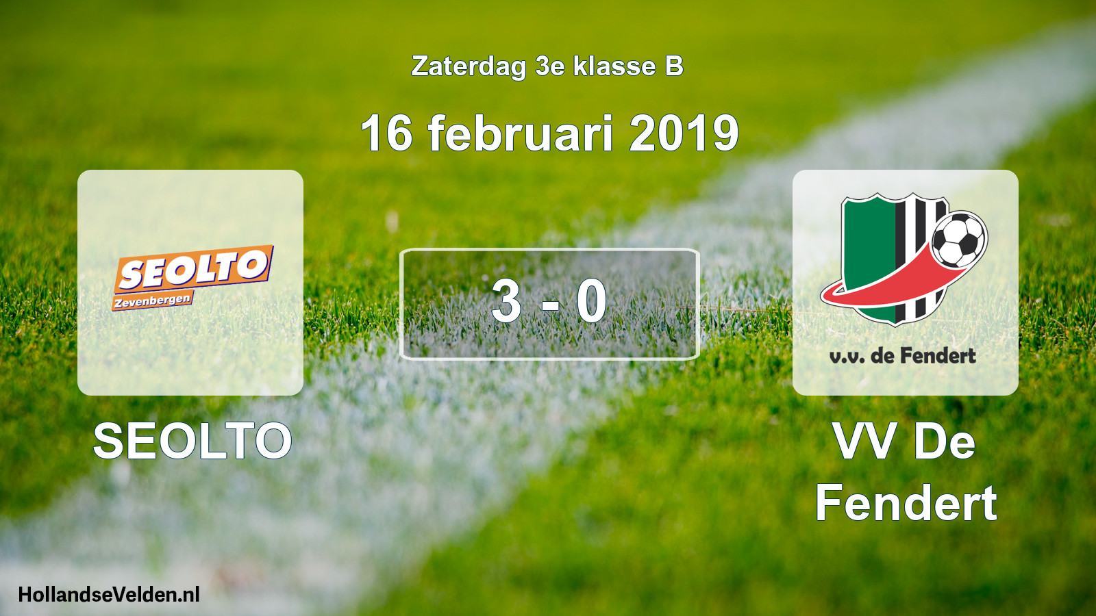 Total number of matches played: SEOLTO - VV De Fendert 3 - 0 (16 February 2019)