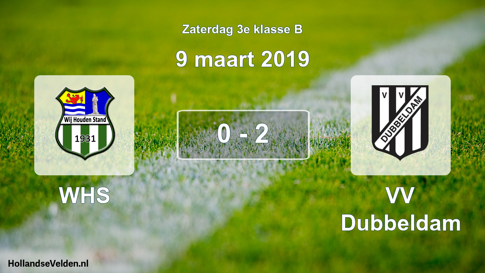 Total number of matches played: WHS - VV Dubbeldam 0 - 2 (9 March 2019)