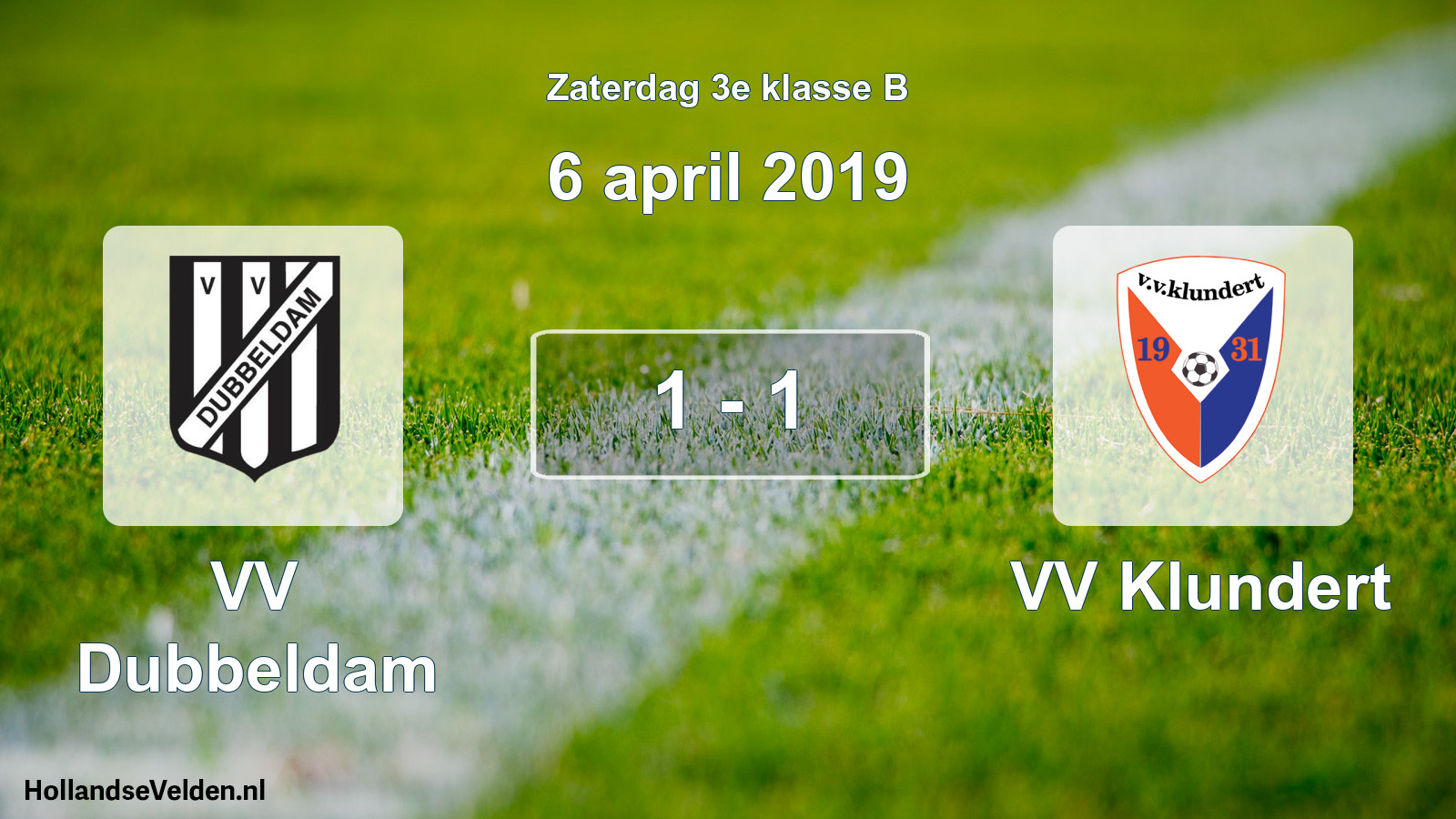 Total number of matches played: VV Dubbeldam - VV Klundert 1 - 1 (6 April 2019)