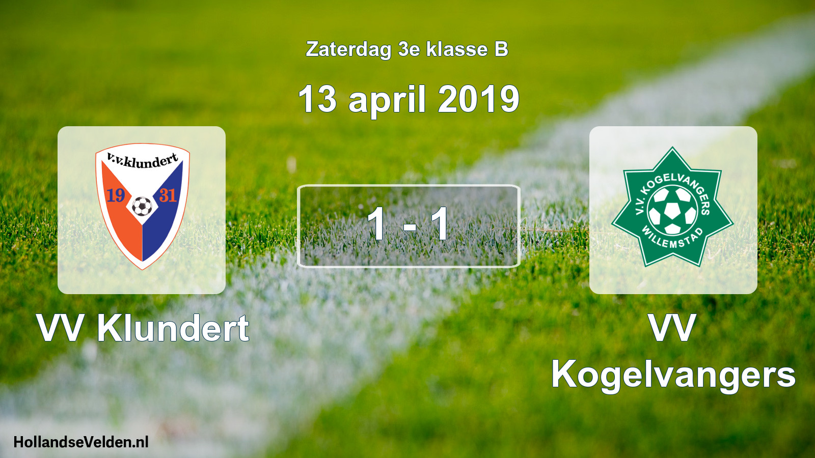 Total number of matches played: VV Klundert - VV Kogelvangers 1 - 1 (13 April 2019)