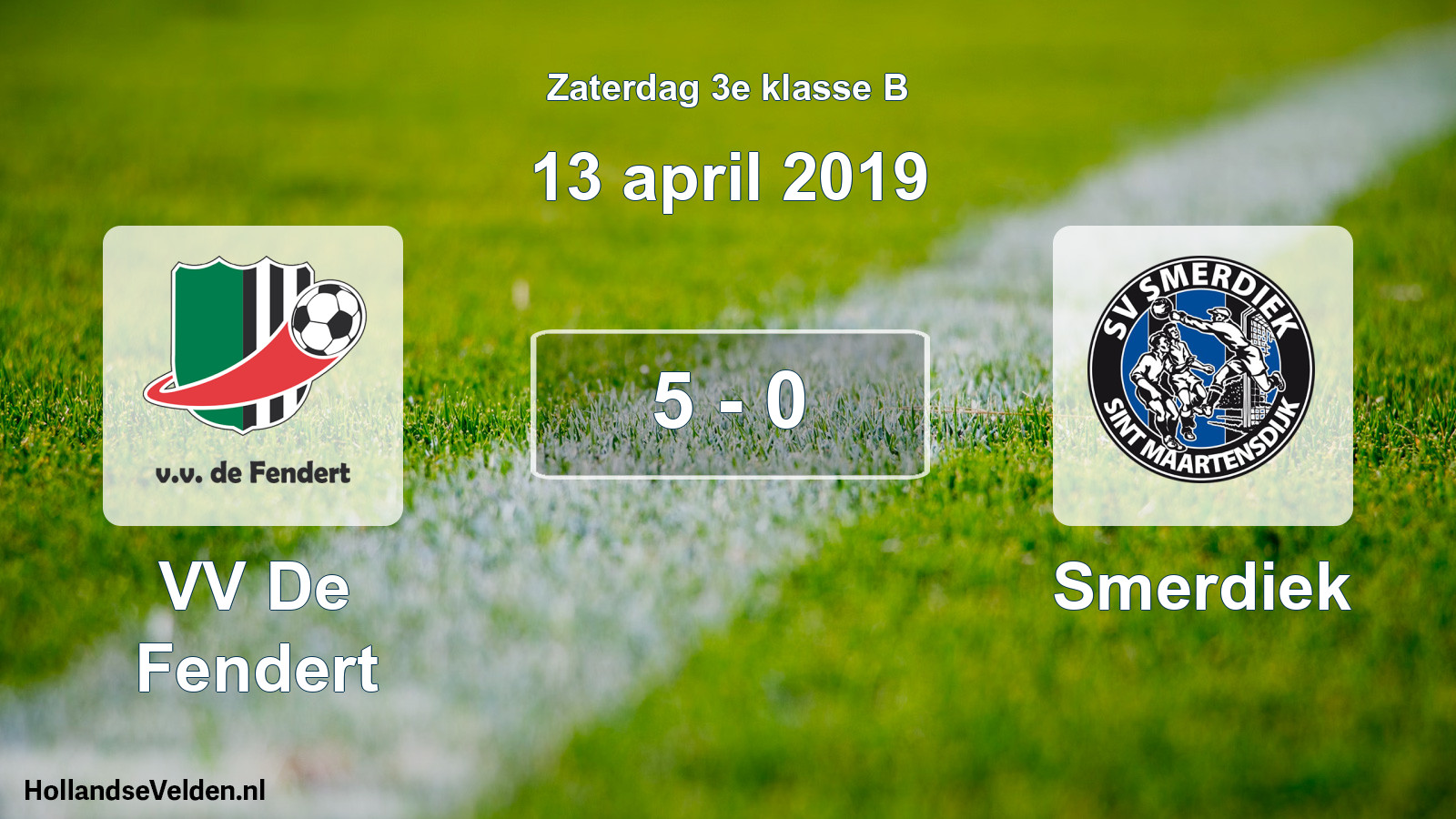 Total number of matches played: VV De Fendert - Smerdiek 5 - 0 (13 April 2019)