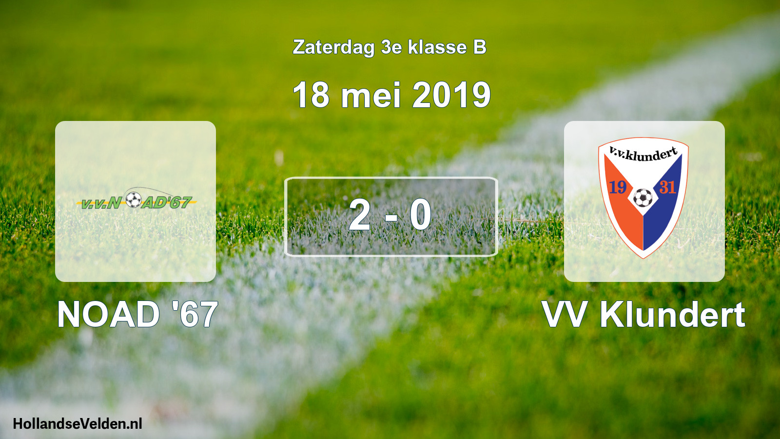 Total number of matches played: NOAD '67 - VV Klundert 2 - 0 (18 May 2019)