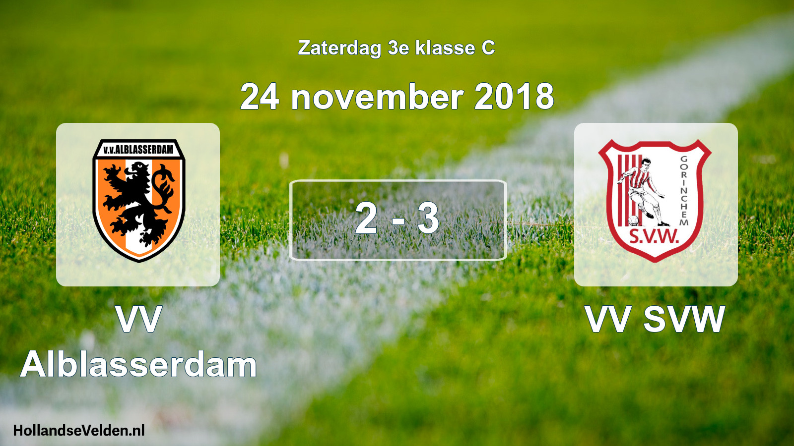 Total number of matches played: VV Alblasserdam - VV SVW 2 - 3 (24 November 2018)