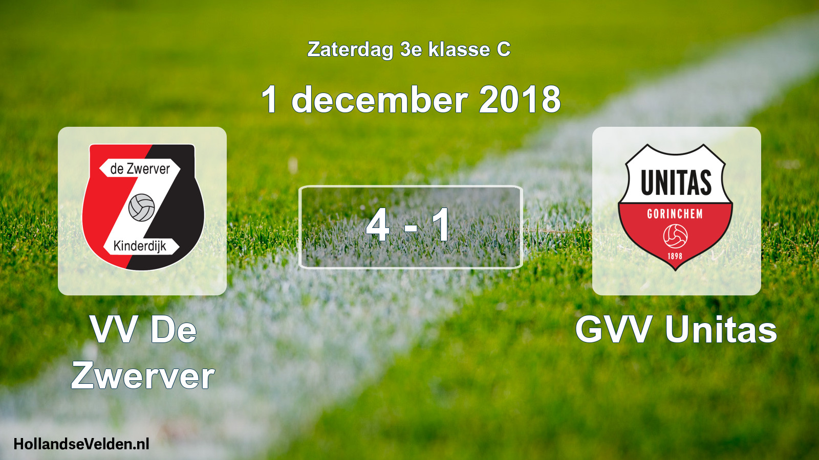 Total number of matches played: VV De Zwerver - GVV Unitas 4 - 1 (1 December 2018)