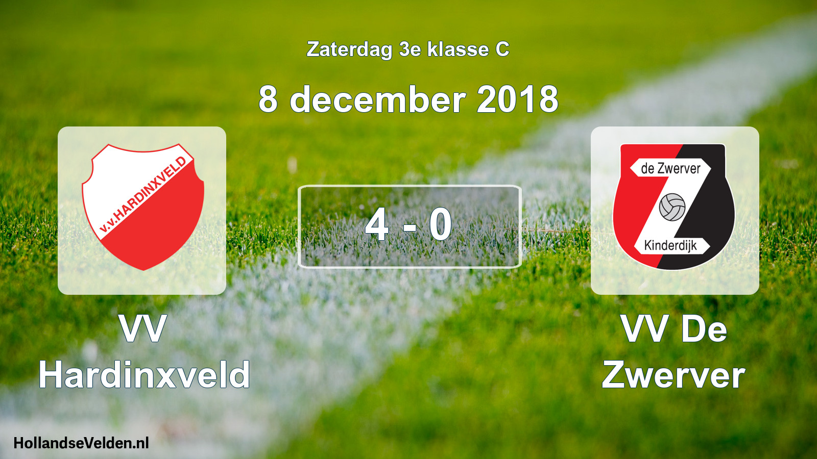 Total number of matches played: VV Hardinxveld - VV De Zwerver 4 - 0 (8 December 2018)
