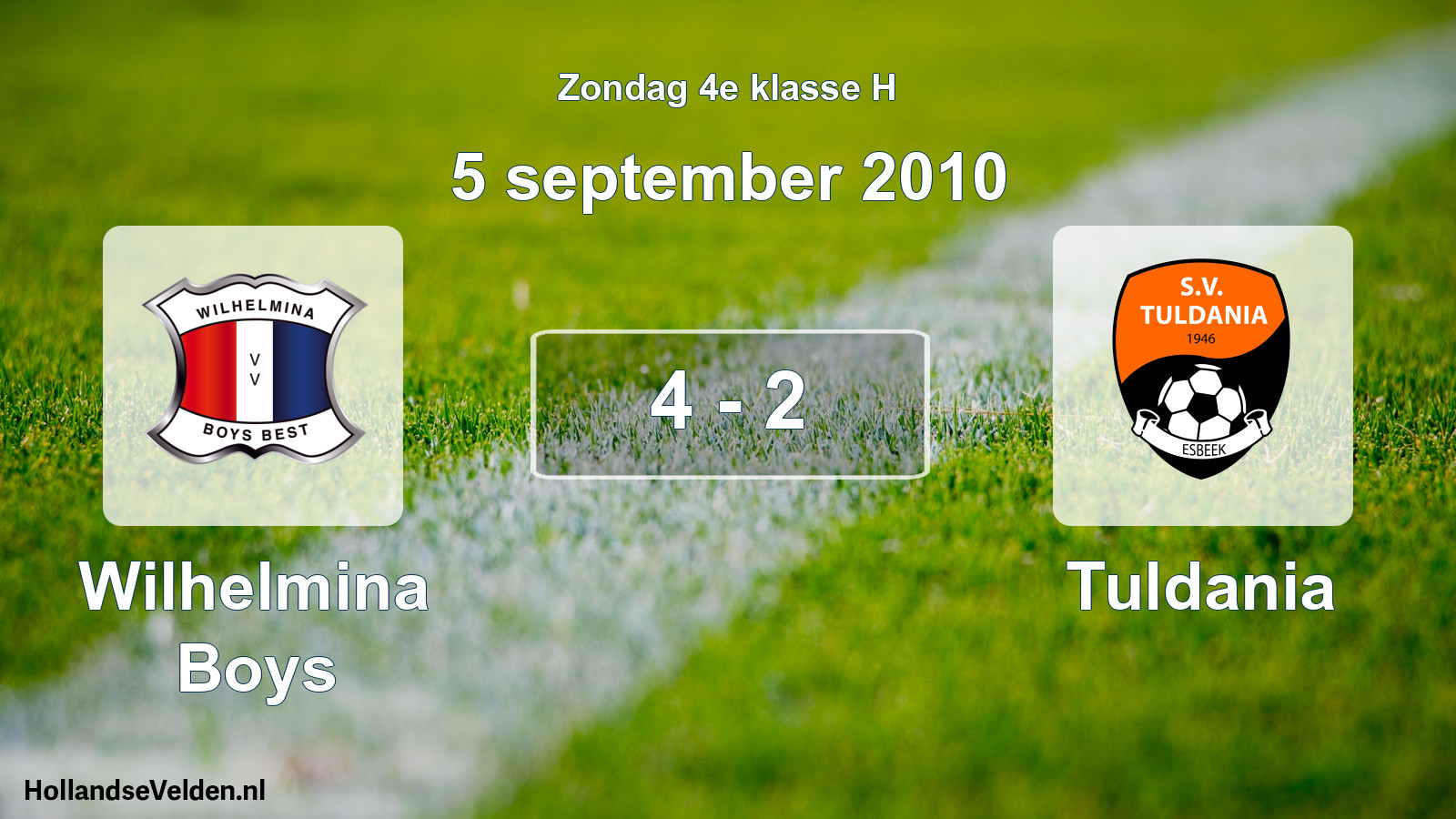 Total number of matches played: Wilhelmina Boys - Tuldania 4 - 2 (5 September 2010)