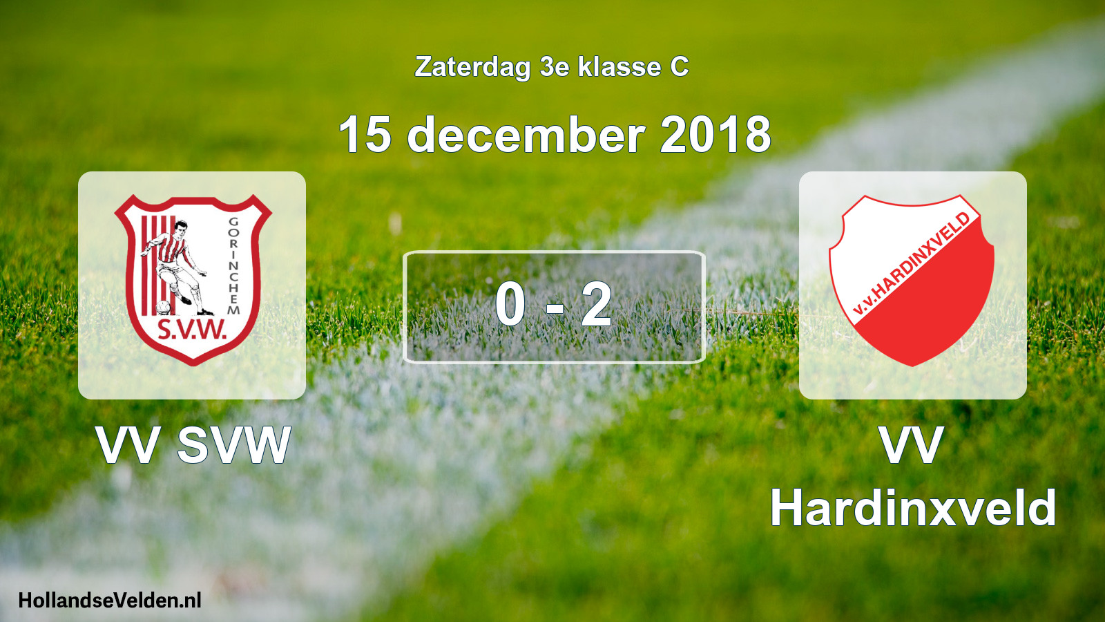 Total number of matches played: VV SVW - VV Hardinxveld 0 - 2 (15 December 2018)