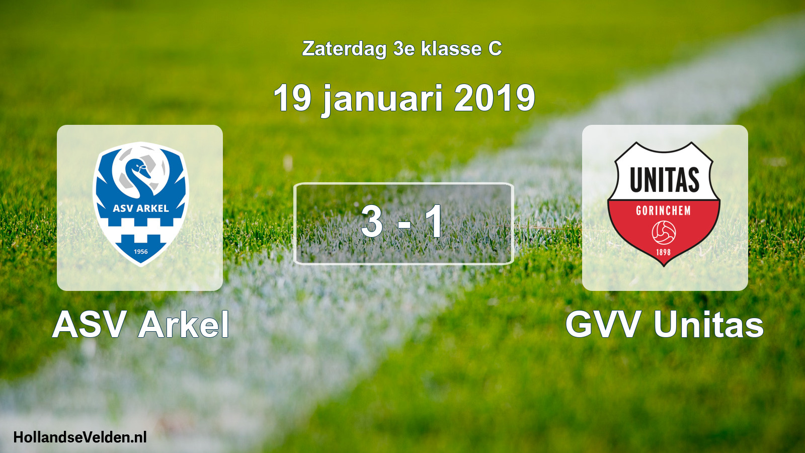 Total number of matches played: ASV Arkel - GVV Unitas 3 - 1 (19 January 2019)