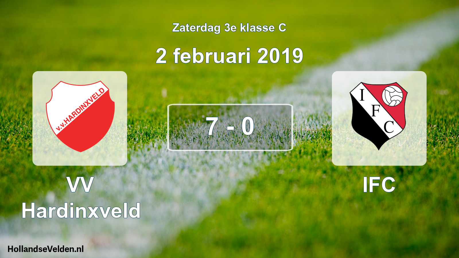 Total number of matches played: VV Hardinxveld - IFC 7 - 0 (2 February 2019)