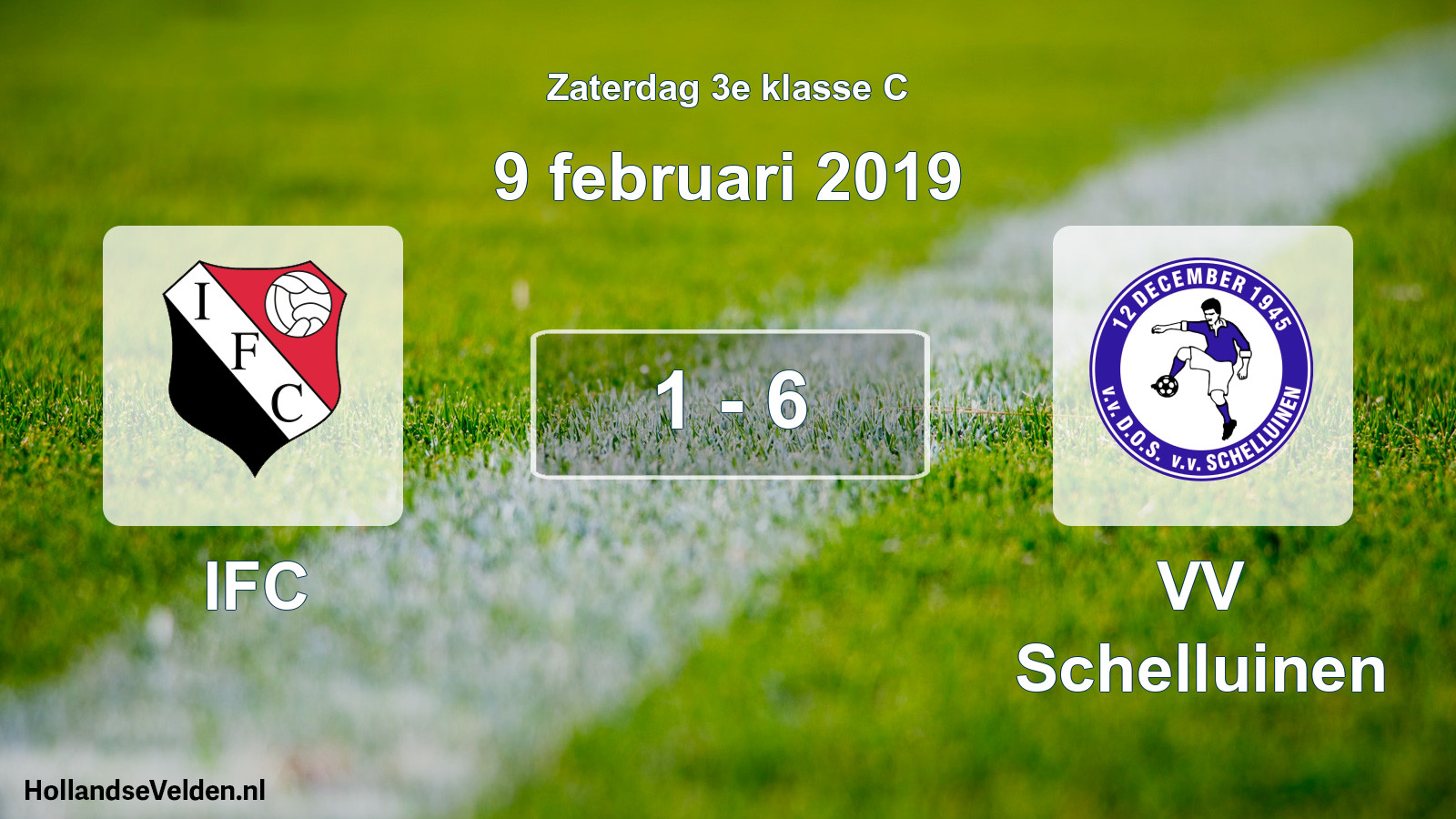 Total number of matches played: IFC - VV Schelluinen 1 - 6 (9 February 2019)