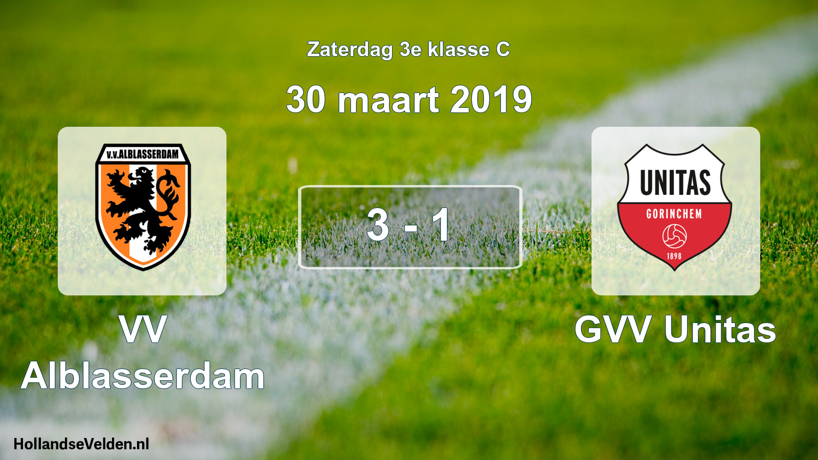 Total number of matches played: VV Alblasserdam - GVV Unitas 3 - 1 (30 March 2019)
