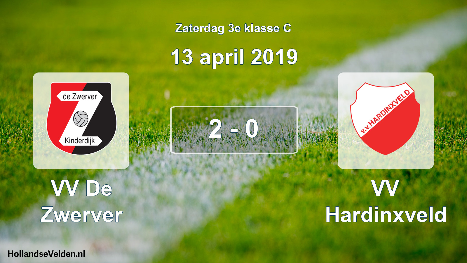 Total number of matches played: VV De Zwerver - VV Hardinxveld 2 - 0 (13 April 2019)