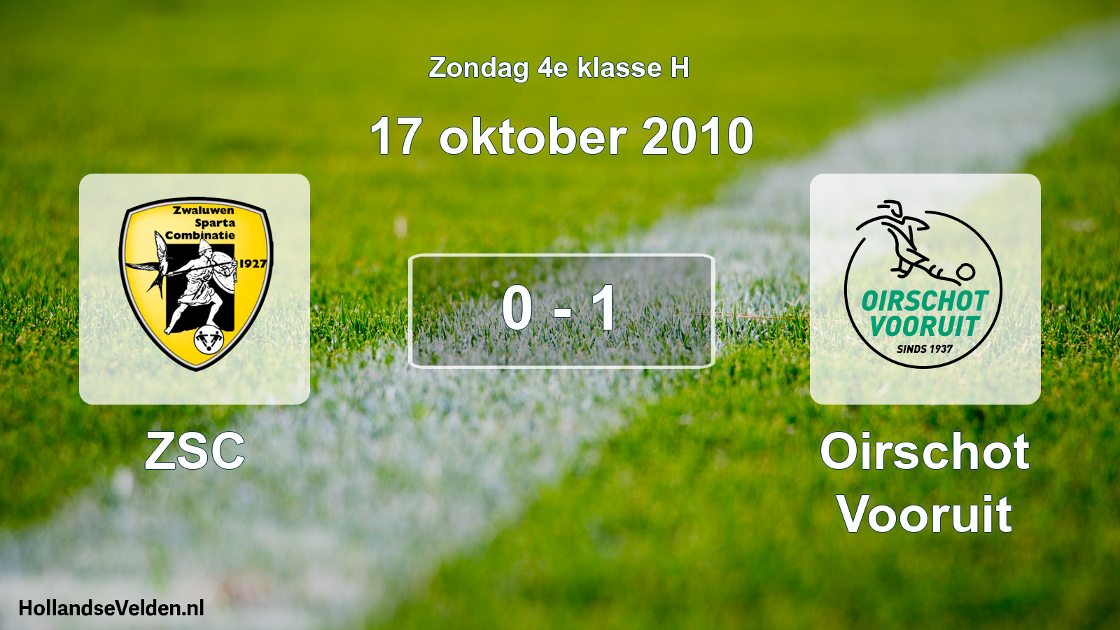 Total number of matches played: ZSC - Oirschot Vooruit 0 - 1 (17 October 2010)