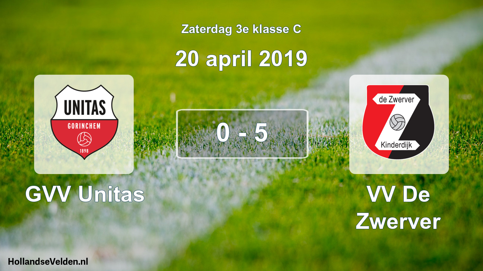 Total number of matches played: GVV Unitas - VV De Zwerver 0 - 5 (20 April 2019)