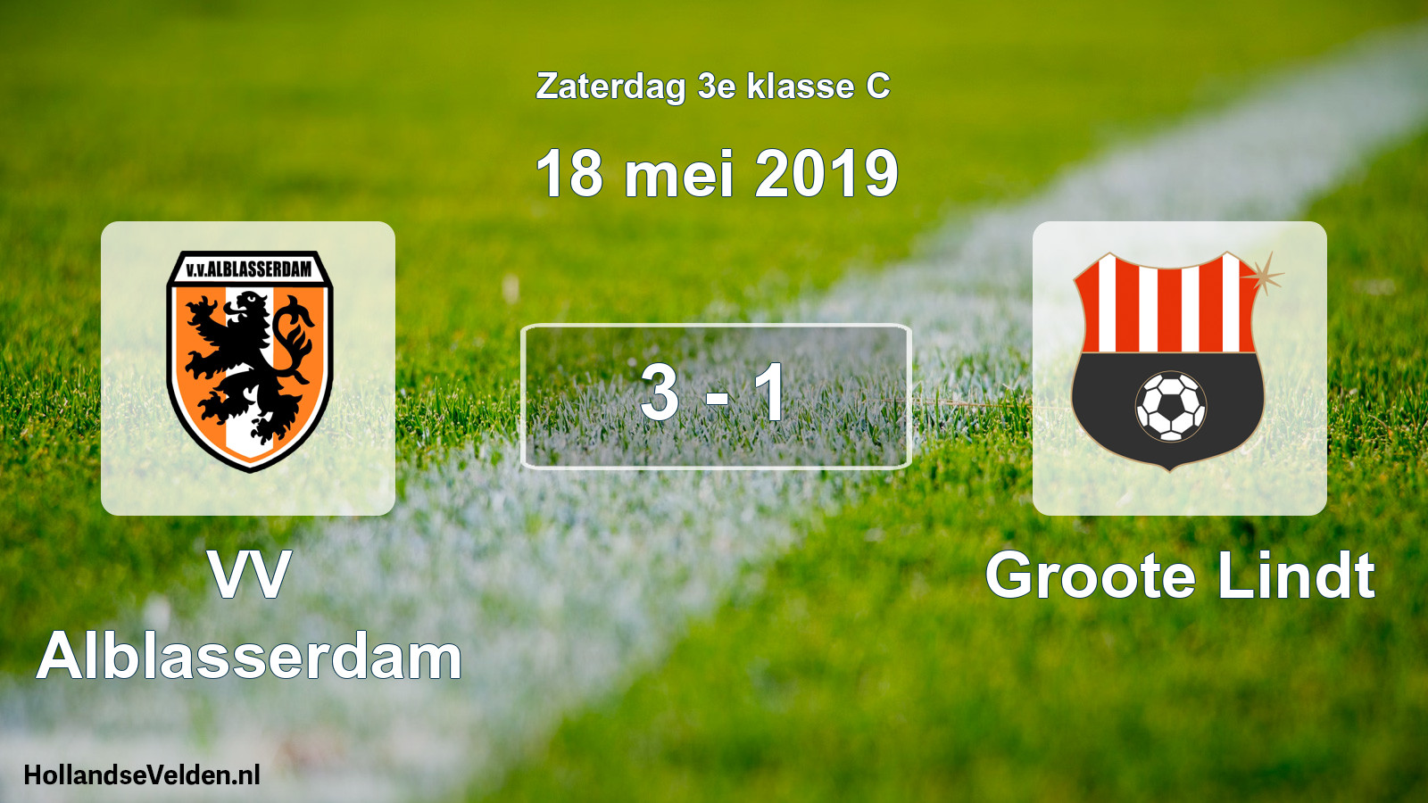 Total number of matches played: VV Alblasserdam - Groote Lindt 3 - 1 (18 May 2019)