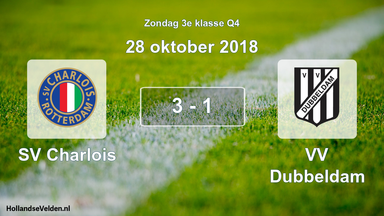 Total number of matches played: SV Charlois - VV Dubbeldam 3 - 1 (28 October 2018)