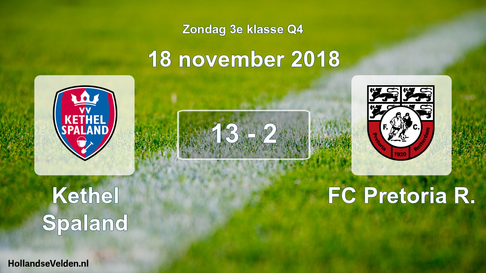 Total number of matches played: Kethel Spaland - FC Pretoria R. 13 - 2 (18 November 2018)